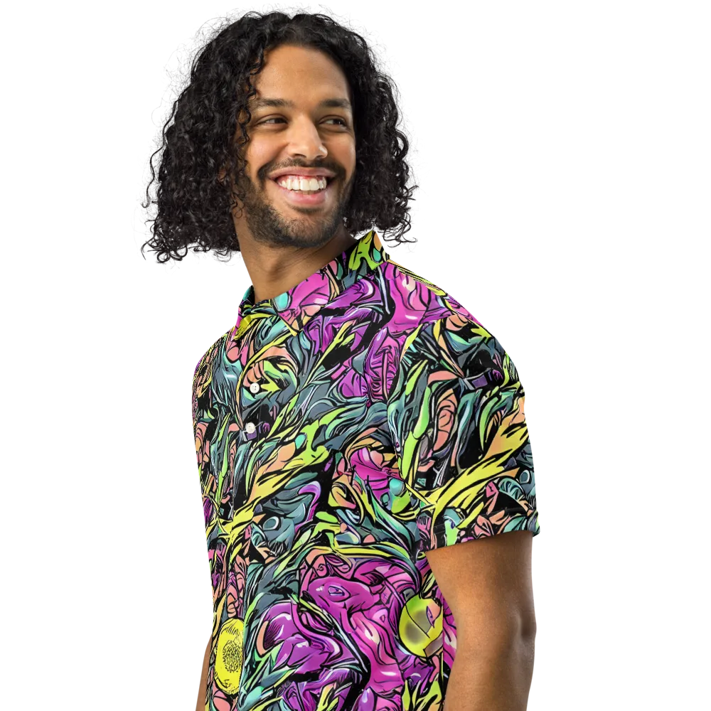 Prism Garden on Men's Slim Fit Polo Shirt — Left Front