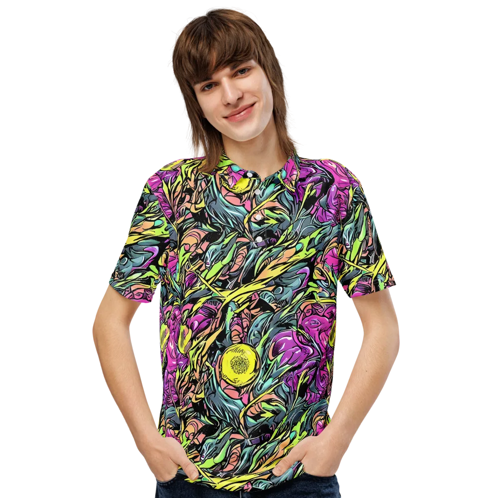 Prism Garden on Men's Slim Fit Polo Shirt — Front