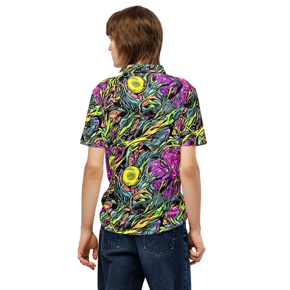 Prism Garden on Men's Slim Fit Polo Shirt — Back