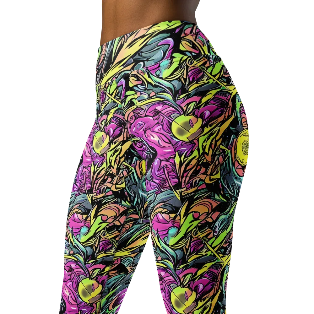 Prism Garden on Yoga Leggings — Left Front