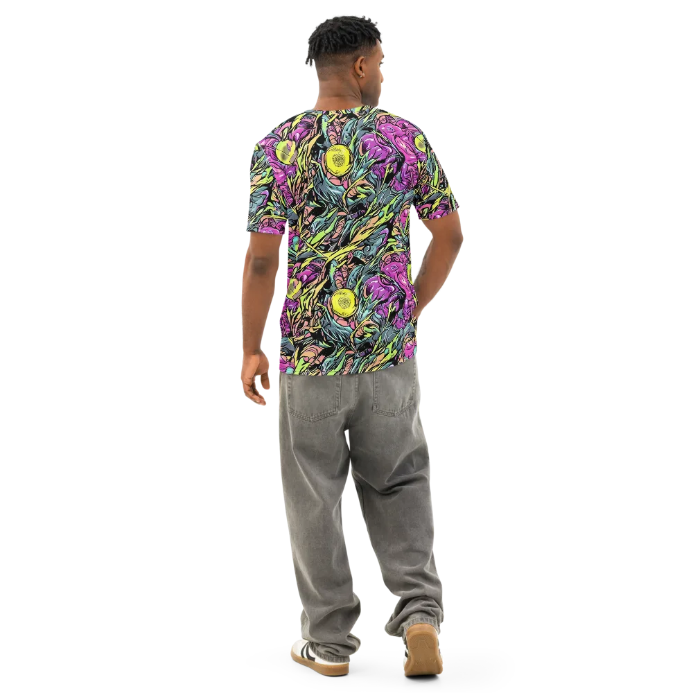 Prism Garden on Men's Cotton Crew Neck T-Shirt — Back