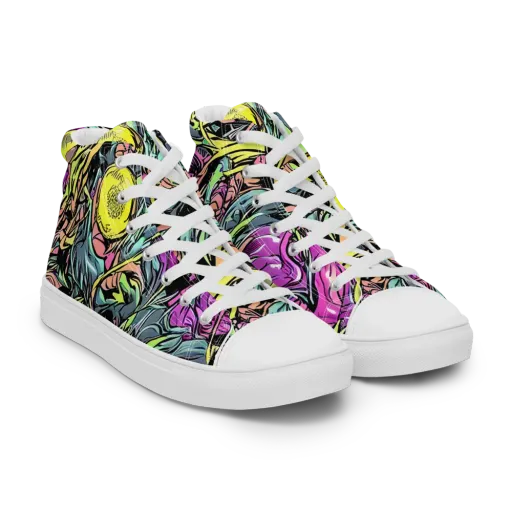 Prism Garden on a Men's High Top Canvas Shoes