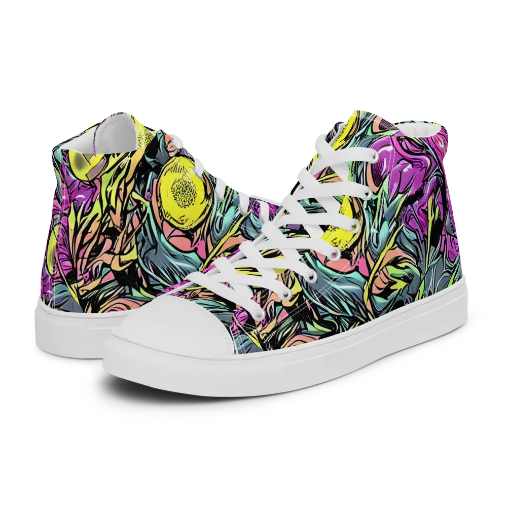 Prism Garden on Men's High Top Canvas Shoes — Left