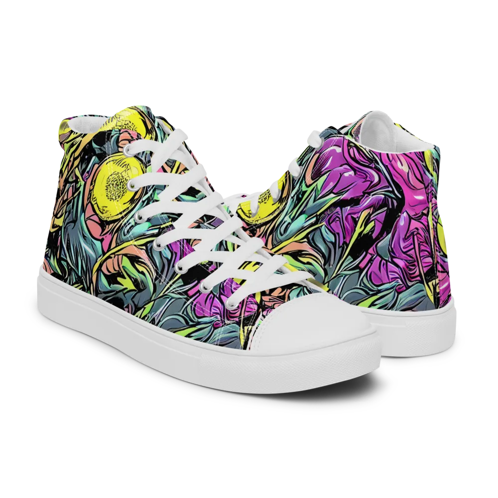 Prism Garden on Men's High Top Canvas Shoes — Right