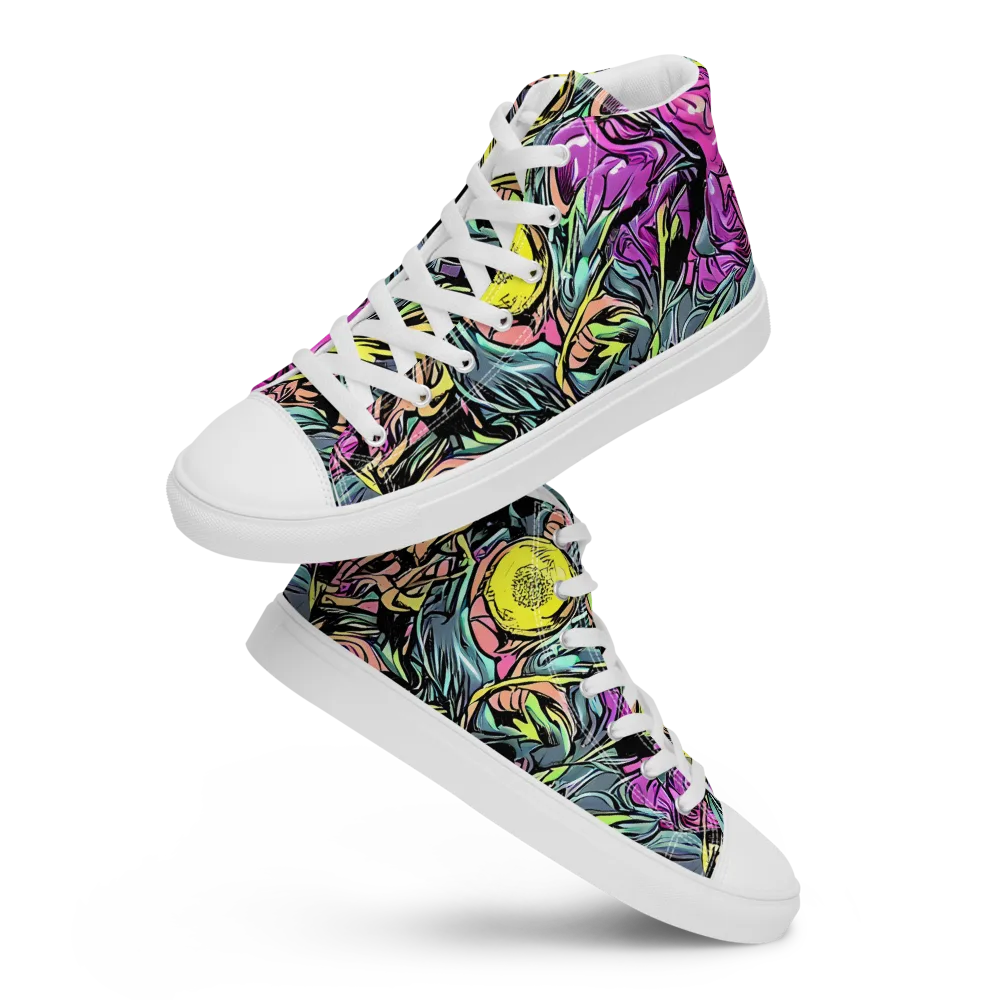 Prism Garden on Men's High Top Canvas Shoes — Front