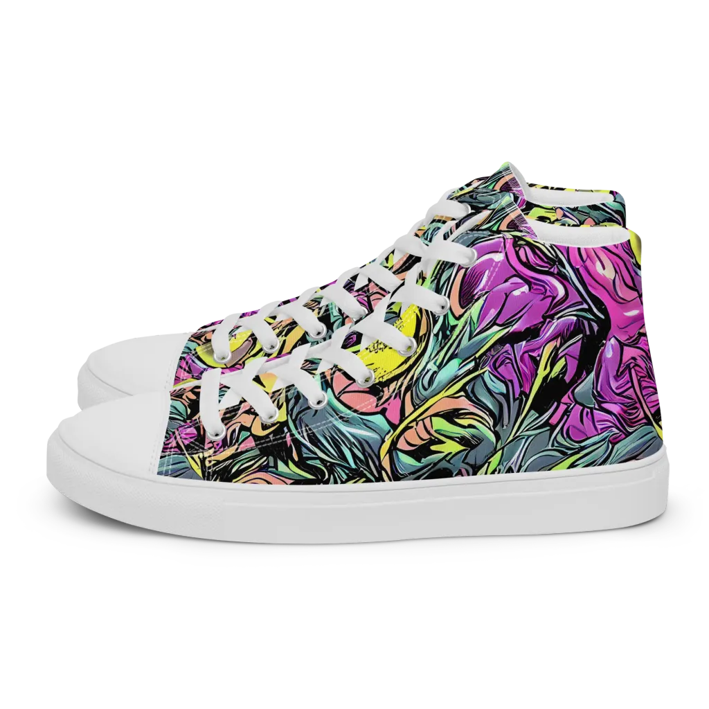 Prism Garden on Women's High Top Canvas Shoes — Left