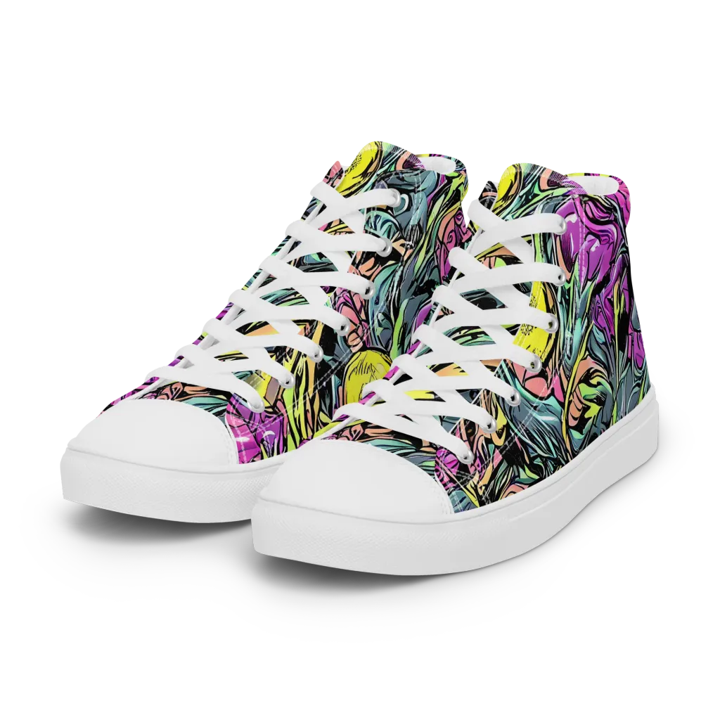 Prism Garden on Women's High Top Canvas Shoes — Left Front