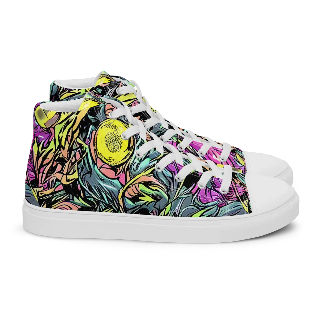 Prism Garden on Women's High Top Canvas Shoes — Right