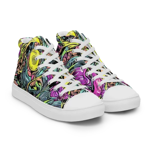 Prism Garden on a Women's High Top Canvas Shoes
