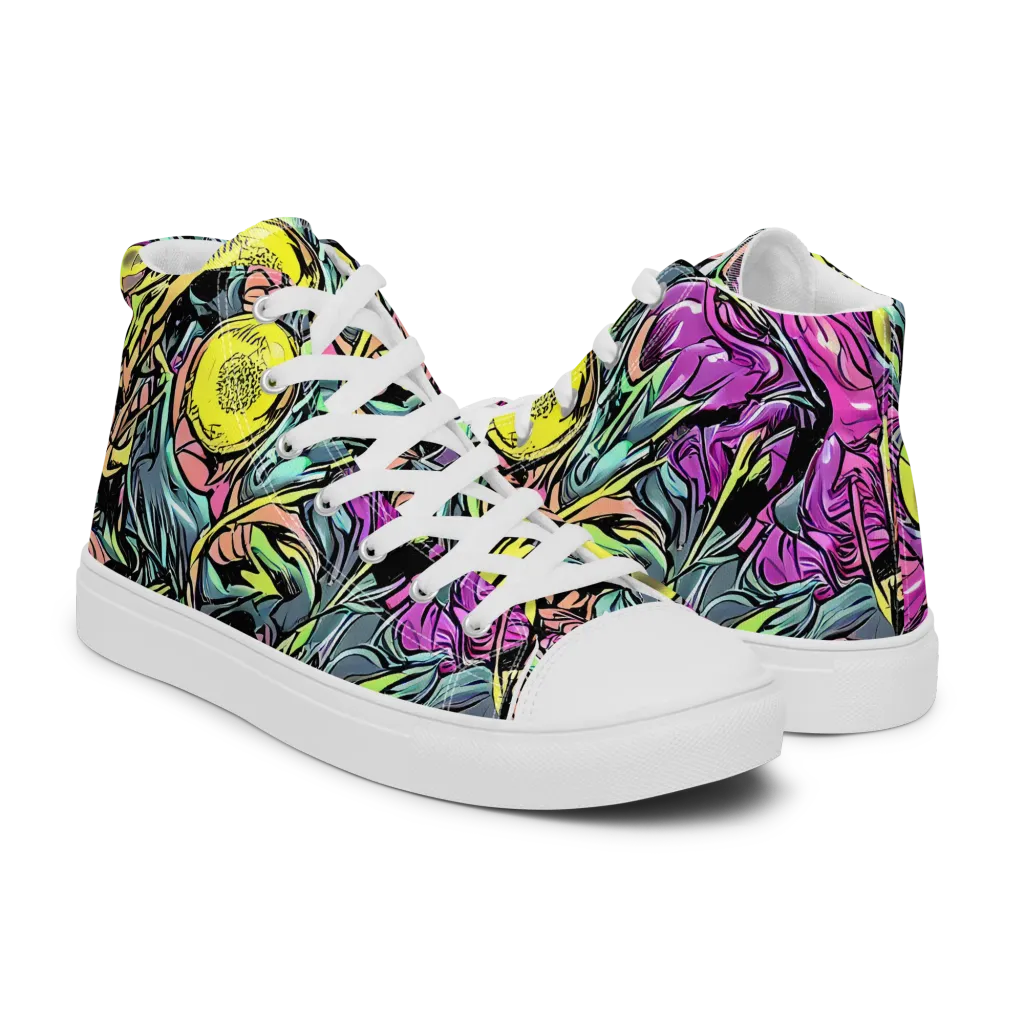 Prism Garden on Women's High Top Canvas Shoes — Right