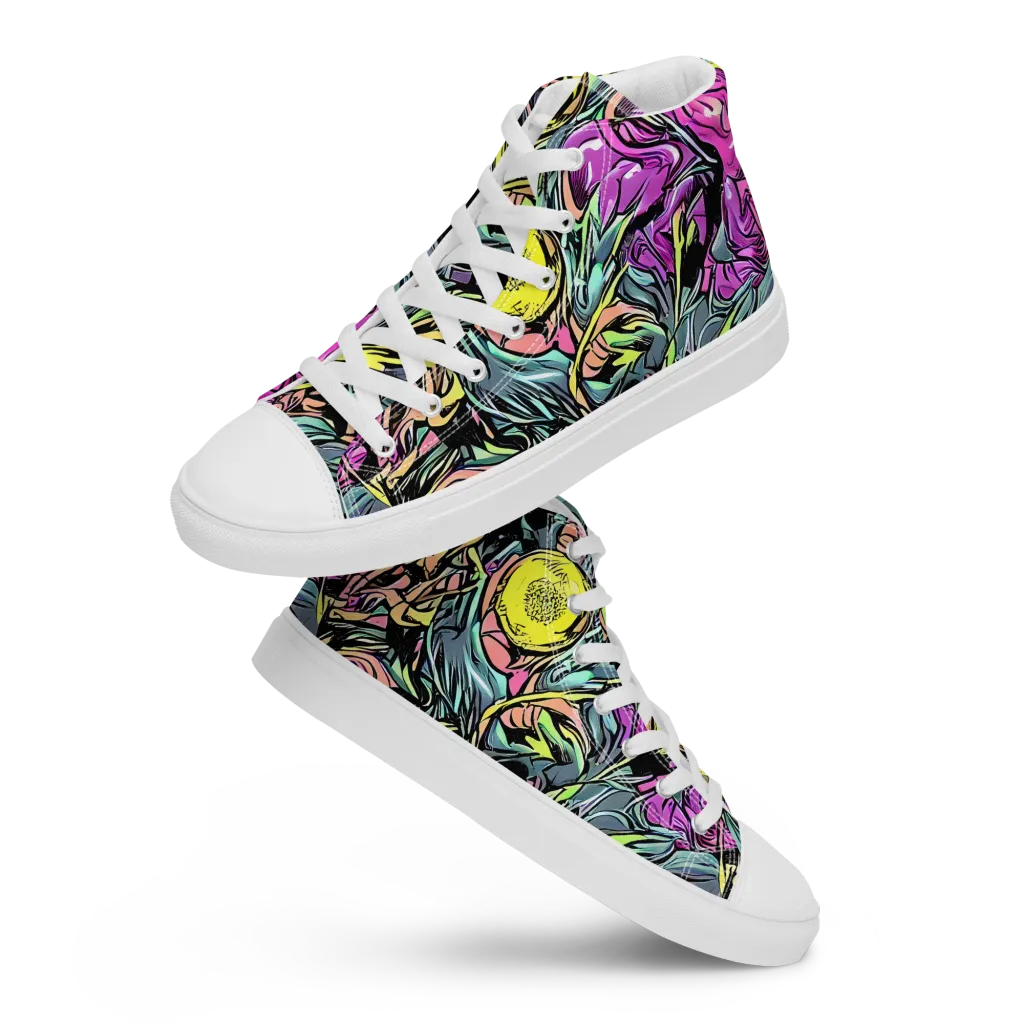 Prism Garden on Women's High Top Canvas Shoes — Front