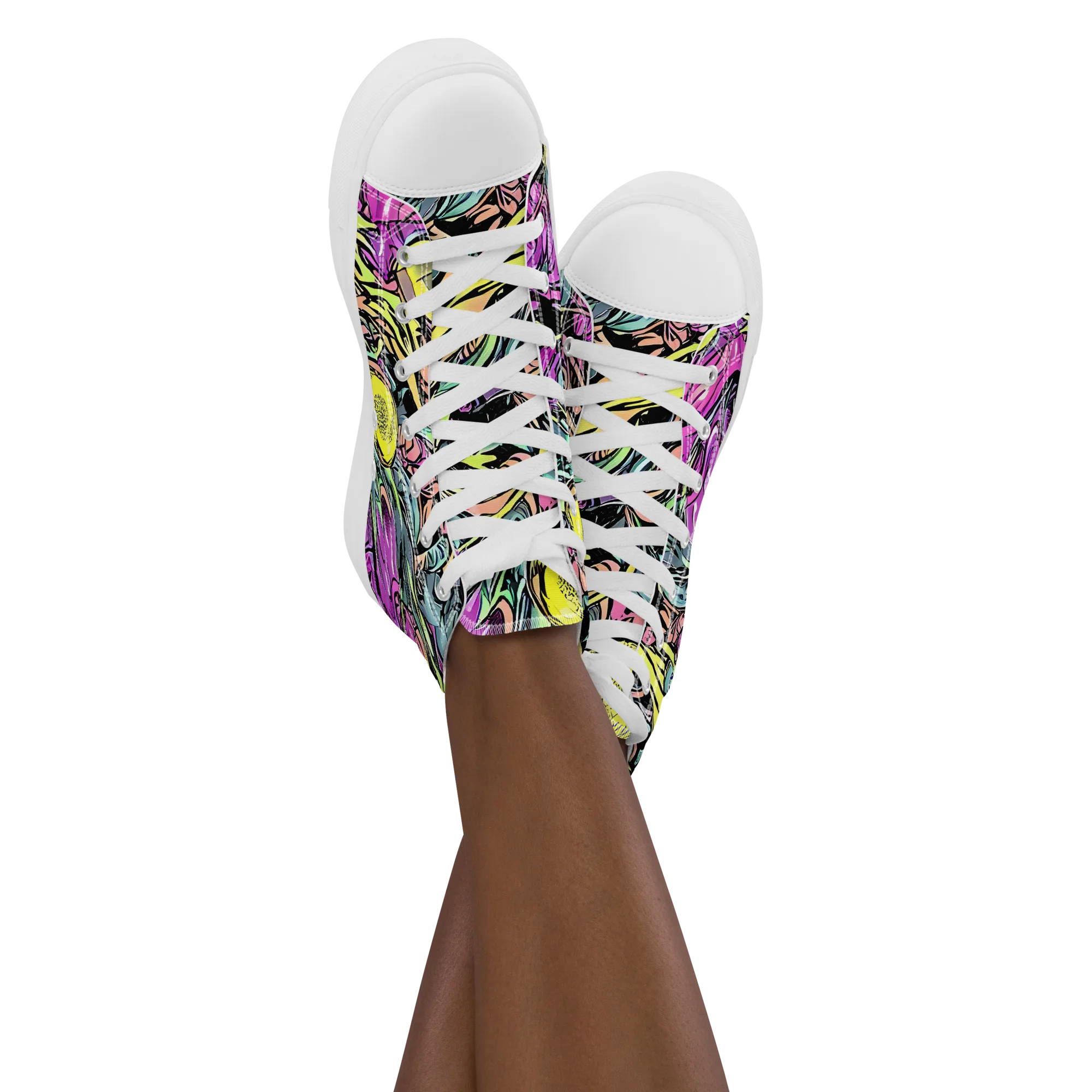 Prism Garden on Women's High Top Canvas Shoes — Front
