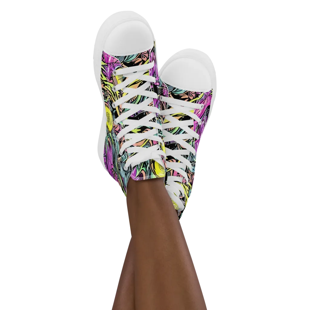 Prism Garden on Women's High Top Canvas Shoes — Front