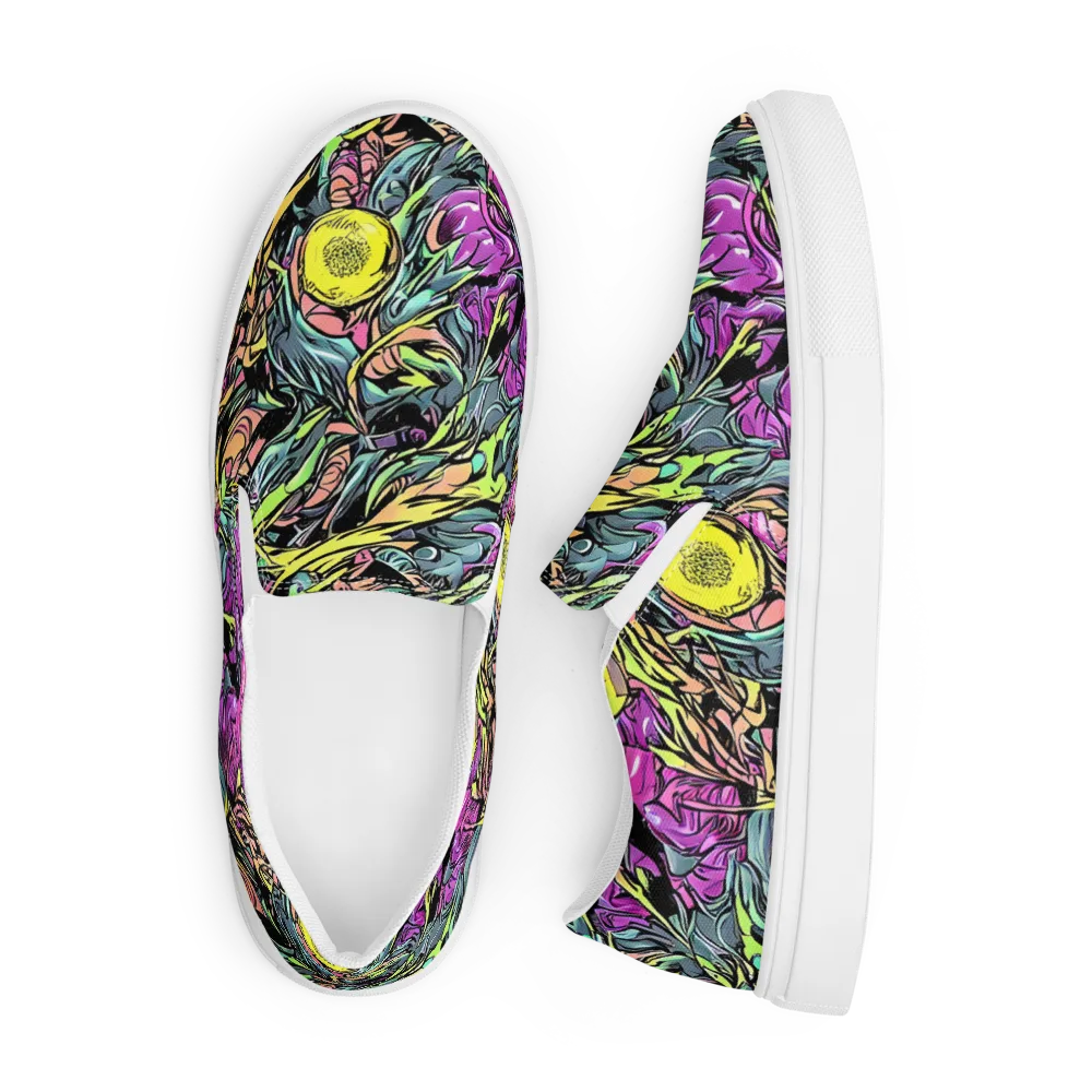 Prism Garden on Men's Slip-On Canvas Shoes — Front