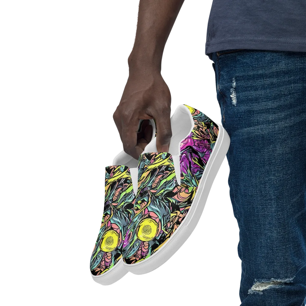 Prism Garden on Men's Slip-On Canvas Shoes — Left Front