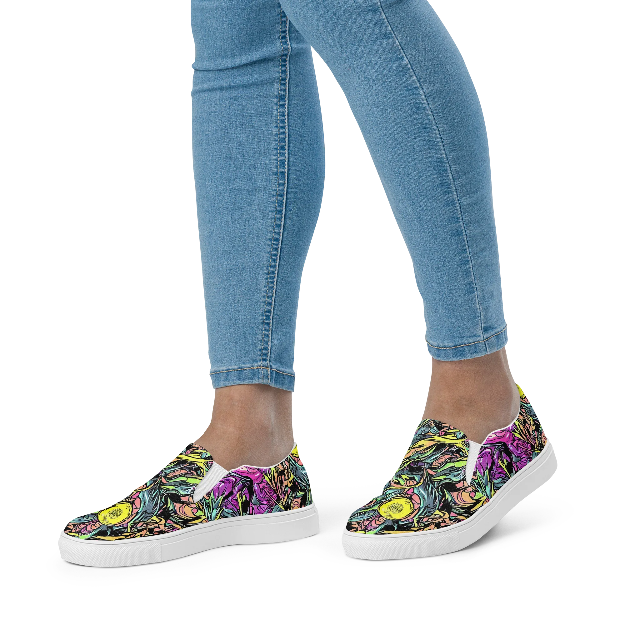 Prism Garden on Women's Slip-On Canvas Shoes — Front