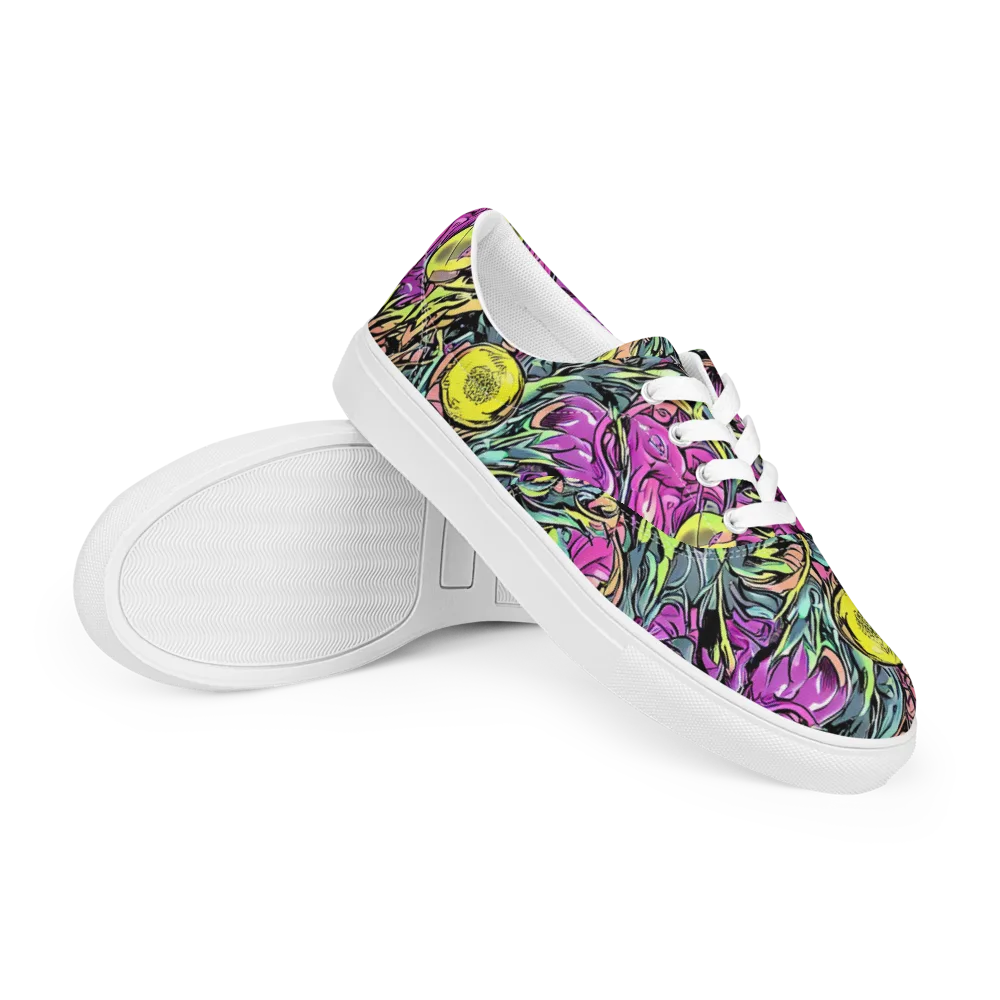 Prism Garden on Men's Lace-Up Canvas Shoes — Right Front