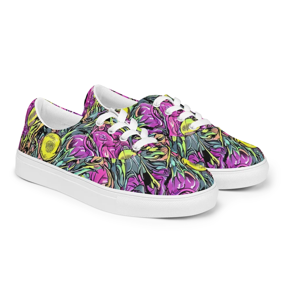 Prism Garden on Men's Lace-Up Canvas Shoes — Right Front