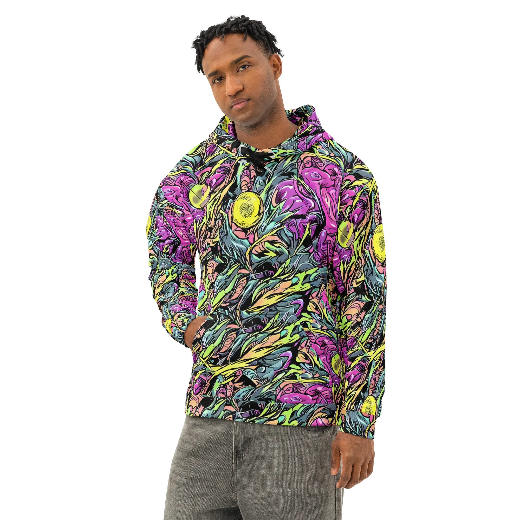 Prism Garden on Cotton Hoodie — Left Front