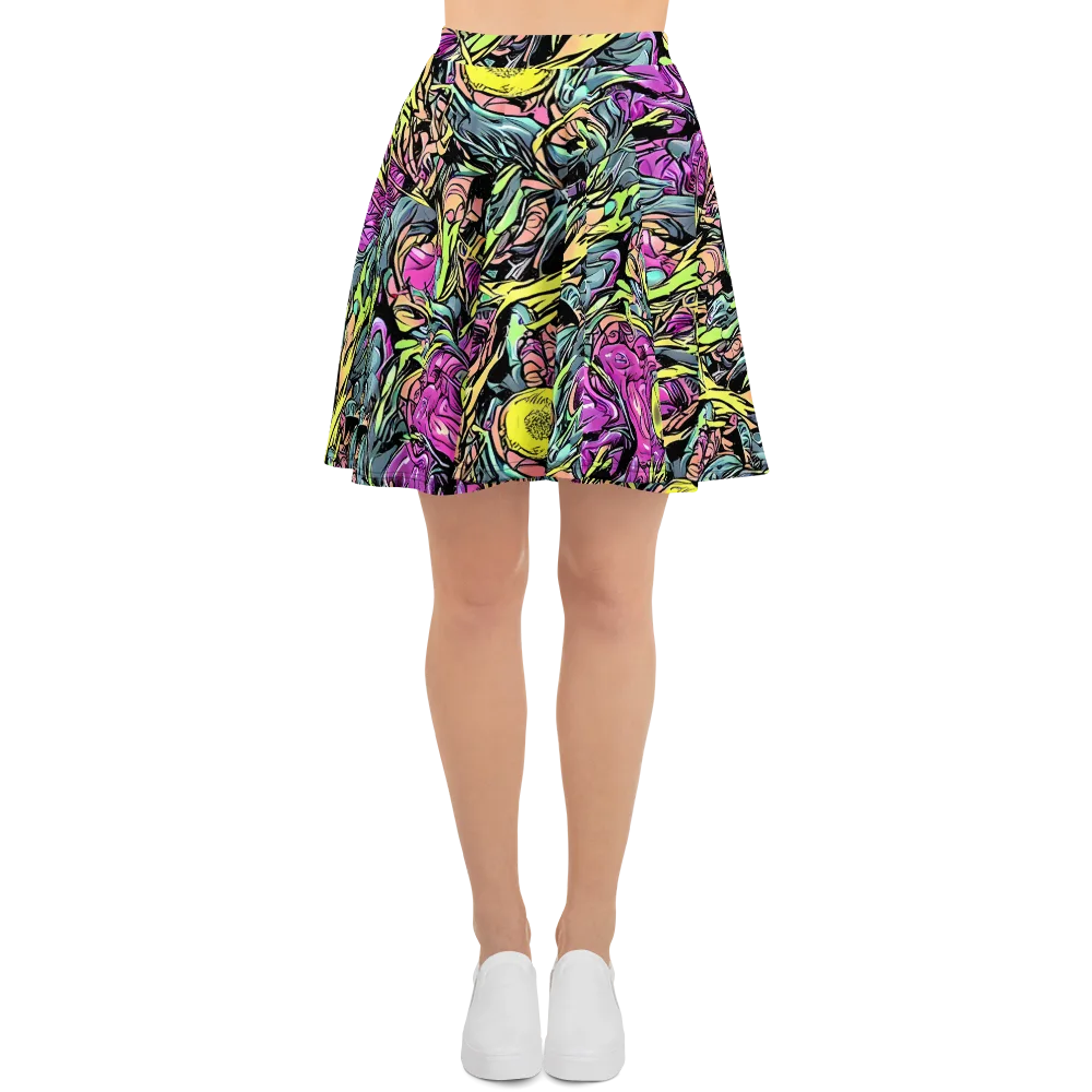 Prism Garden on Skater Skirt — Front