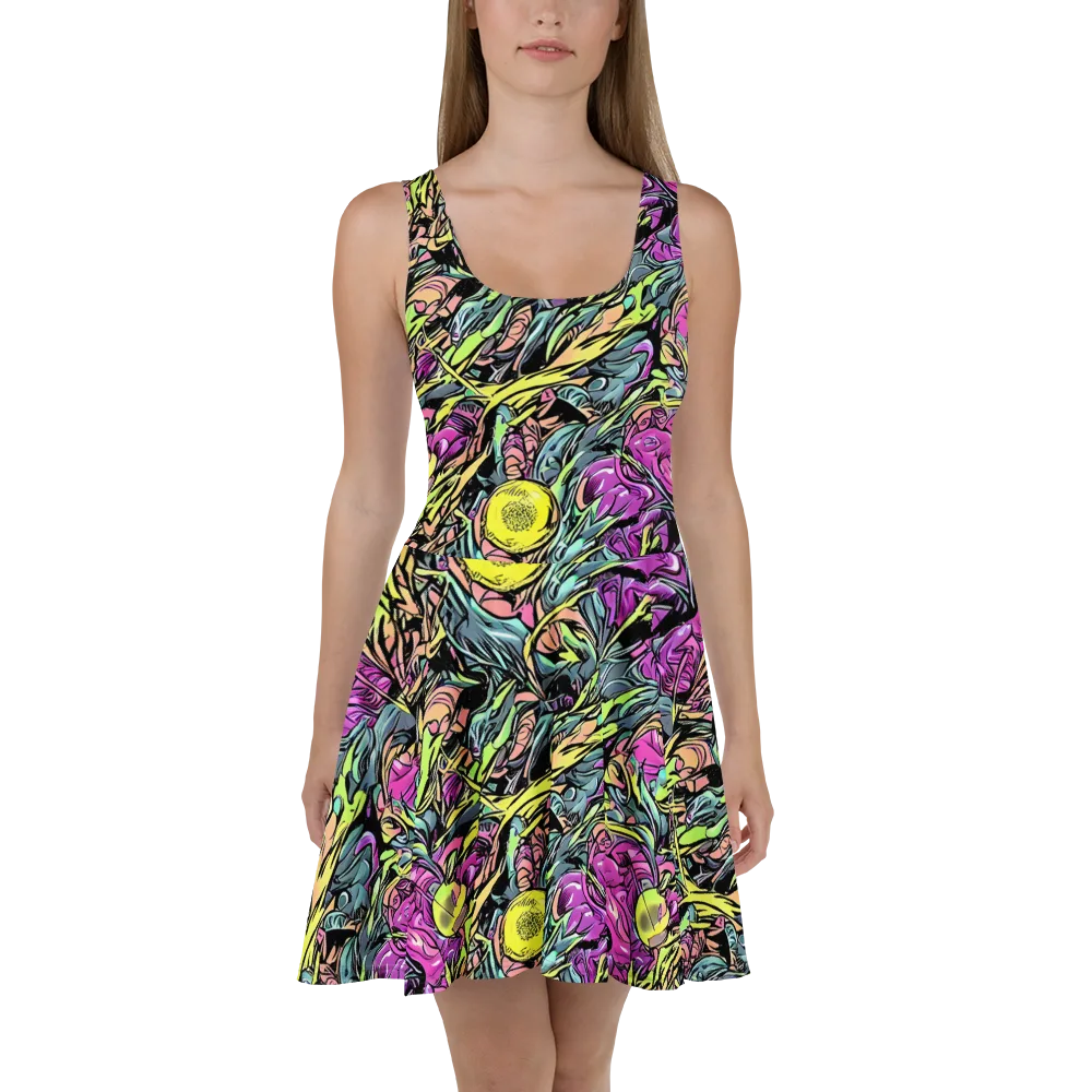 Prism Garden on Skater Dress — Front