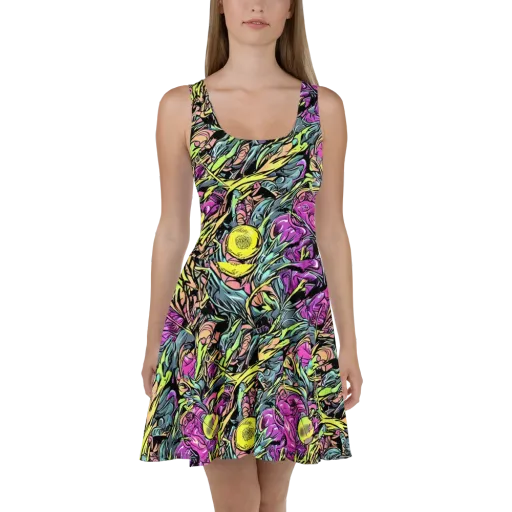 Prism Garden on a Skater Dress