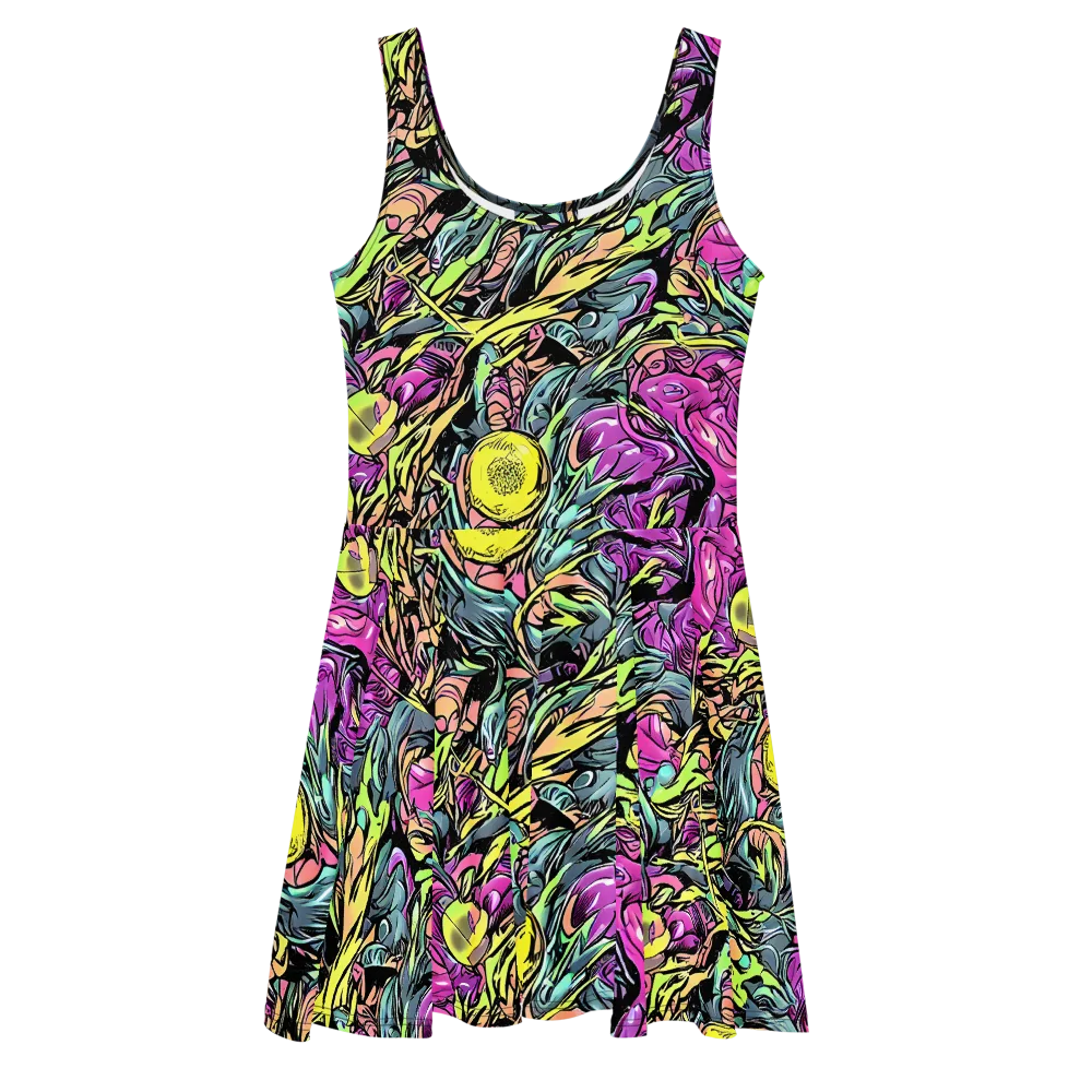 Prism Garden on Skater Dress — Front