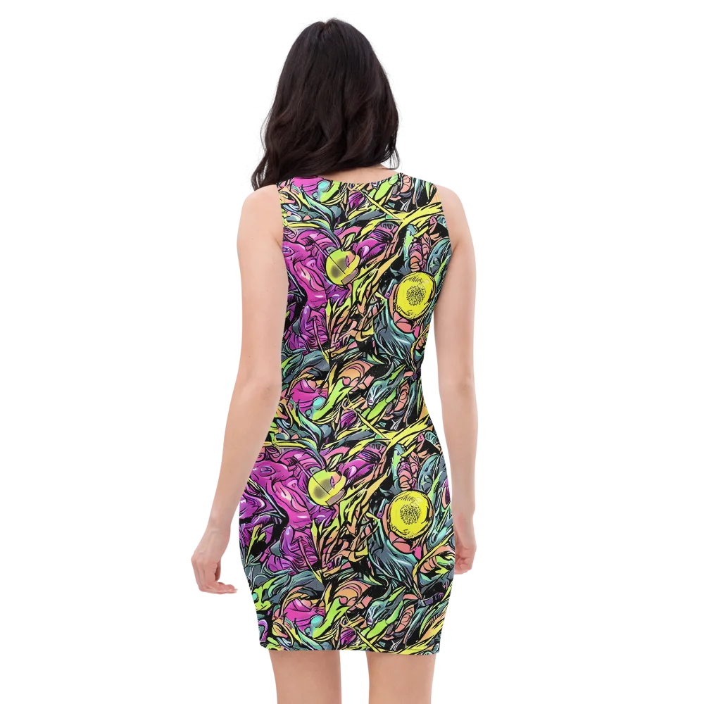 Prism Garden on Bodycon Dress — Back