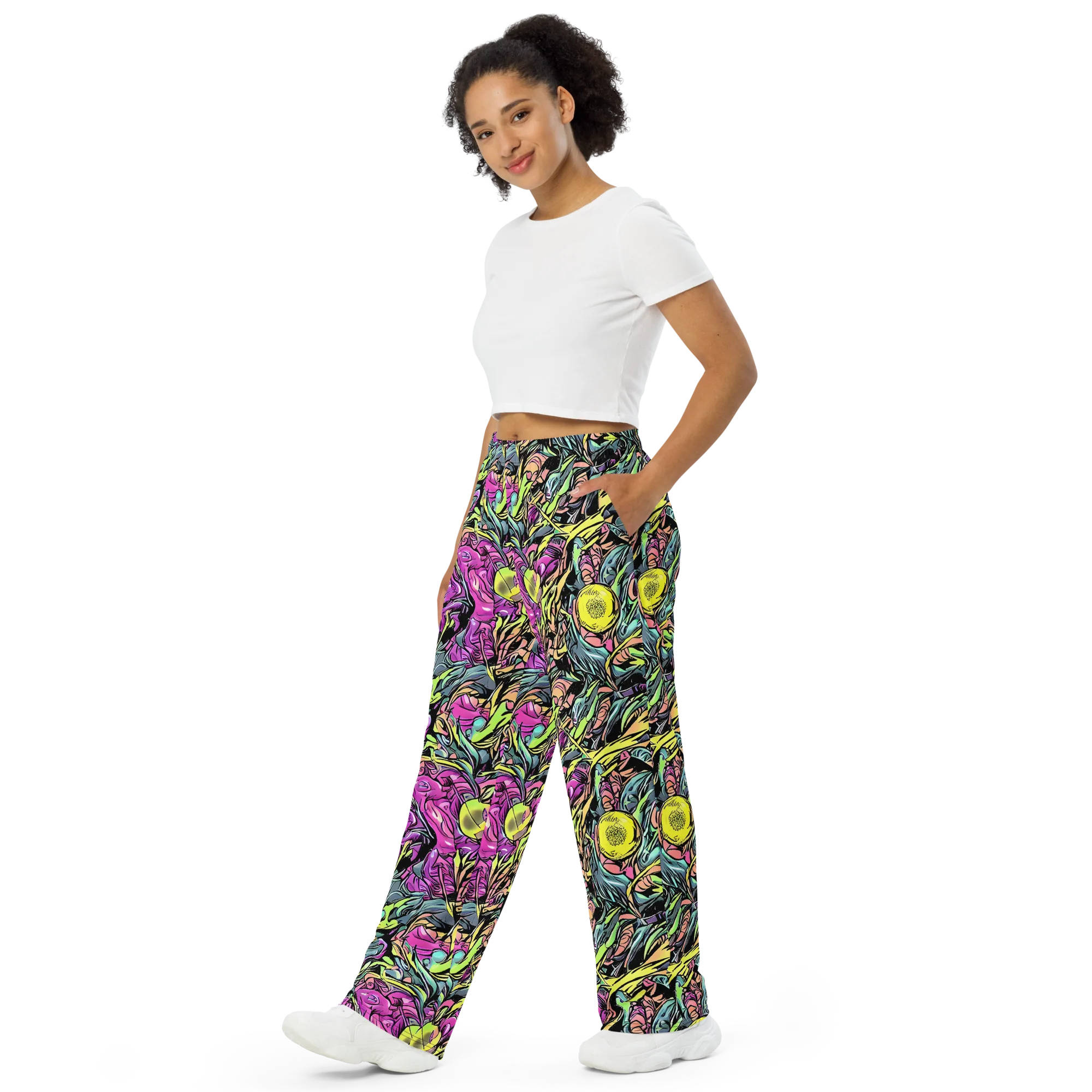 Prism Garden on Wide-Leg Pants — Left Front