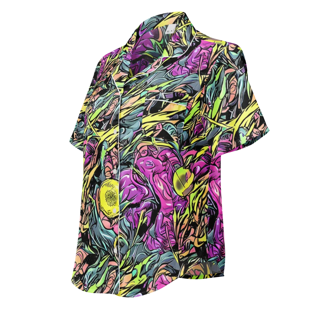 Prism Garden on Women's Short Sleeve Pajama Top — Left Front