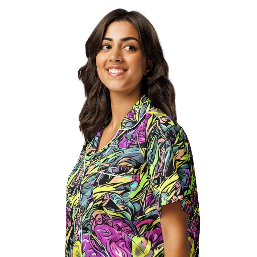 Prism Garden on Women's Short Sleeve Pajama Top — Left Front