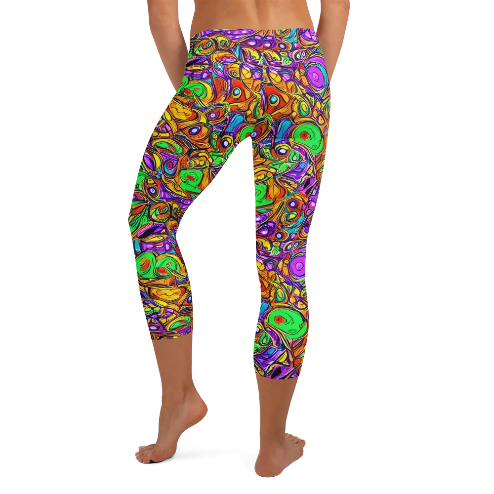 The Vivid Labyrinth on Capri Leggings — Back