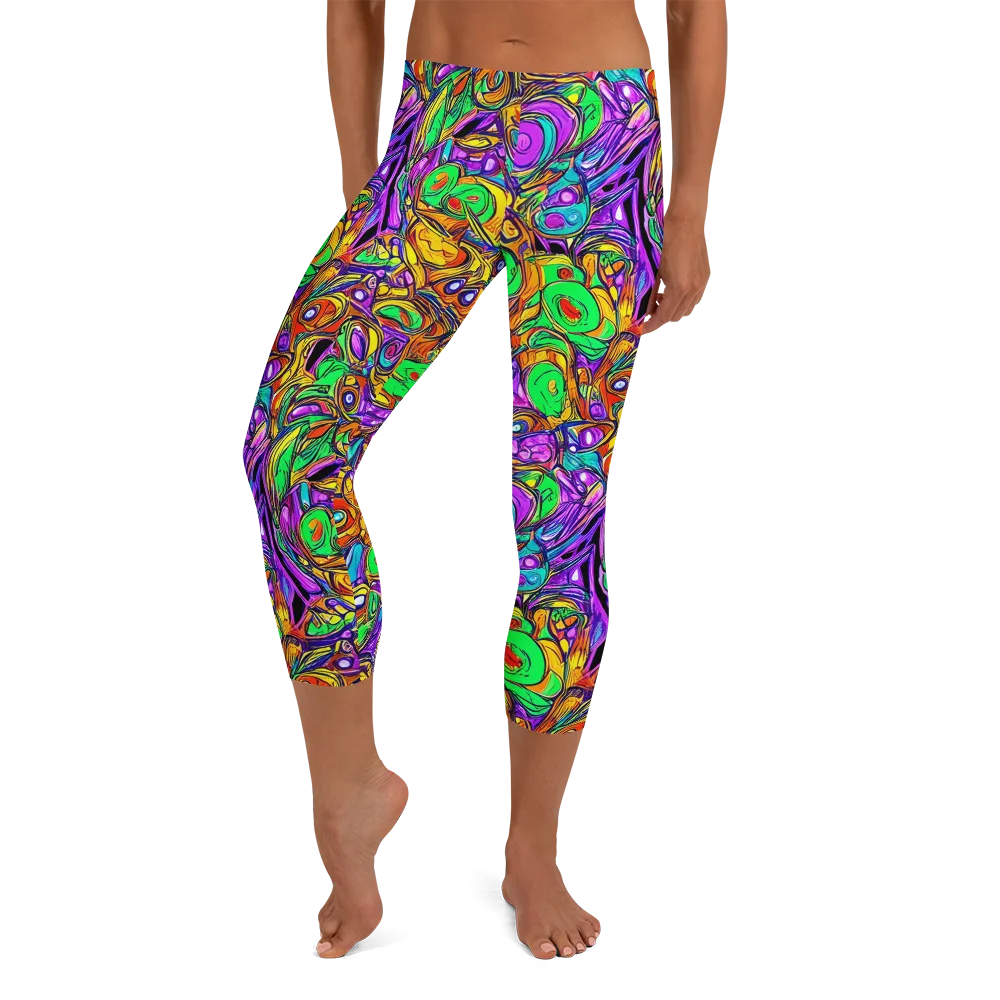 The Vivid Labyrinth on Capri Leggings — Front