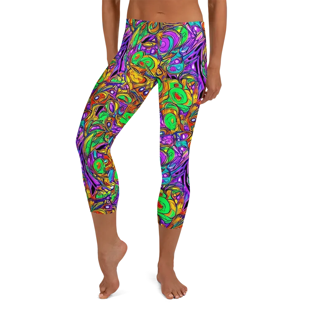 The Vivid Labyrinth on Capri Leggings — Front