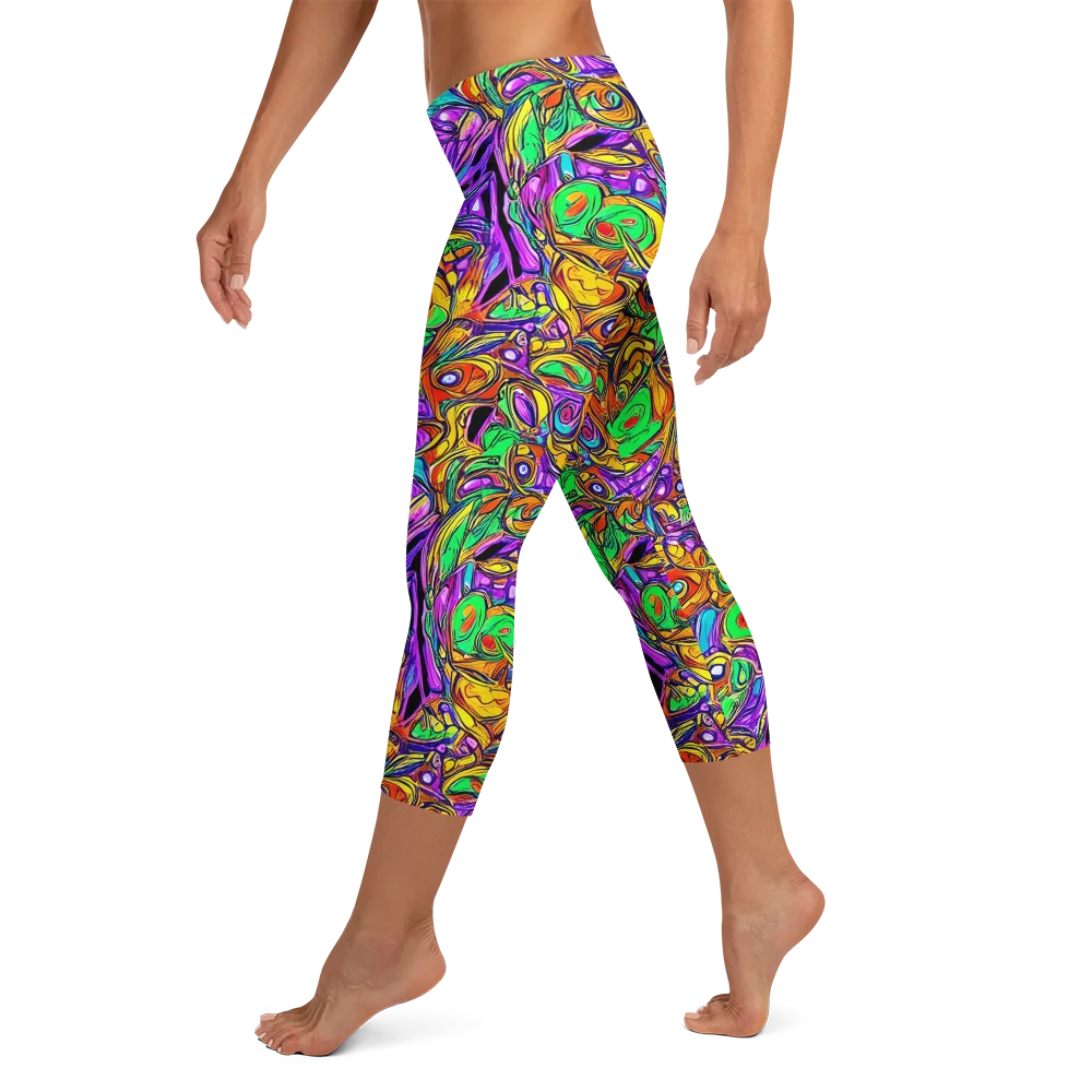 The Vivid Labyrinth on Capri Leggings — Left