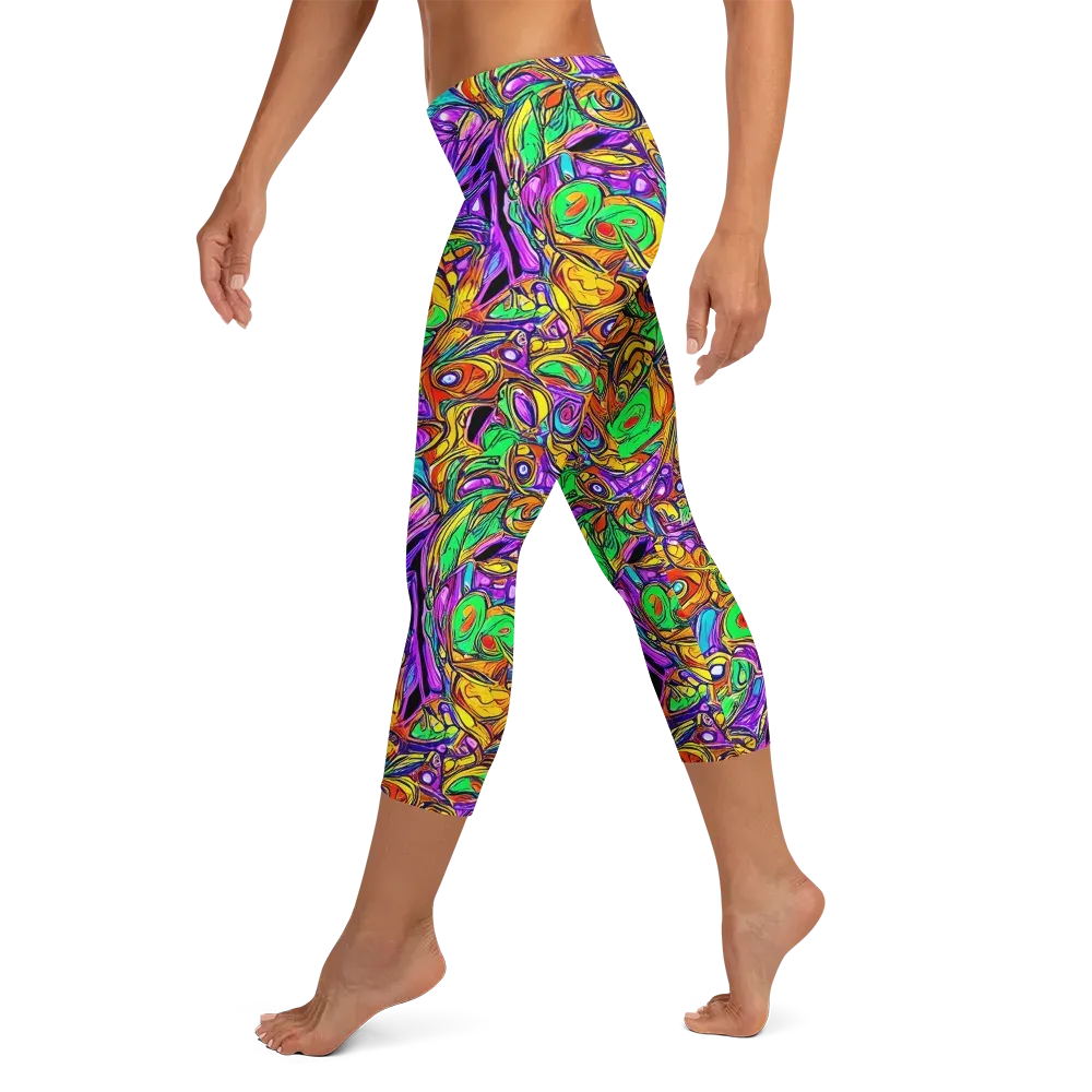 The Vivid Labyrinth on Capri Leggings — Left