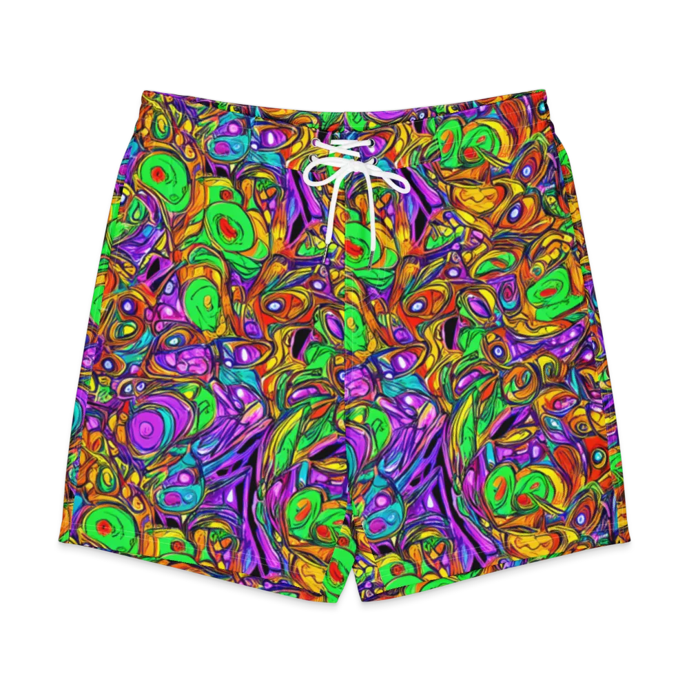 The Vivid Labyrinth on Men's Board Shorts — Front