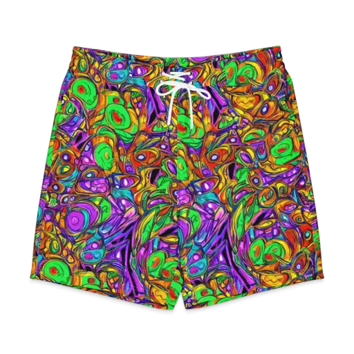 The Vivid Labyrinth on a Men's Board Shorts