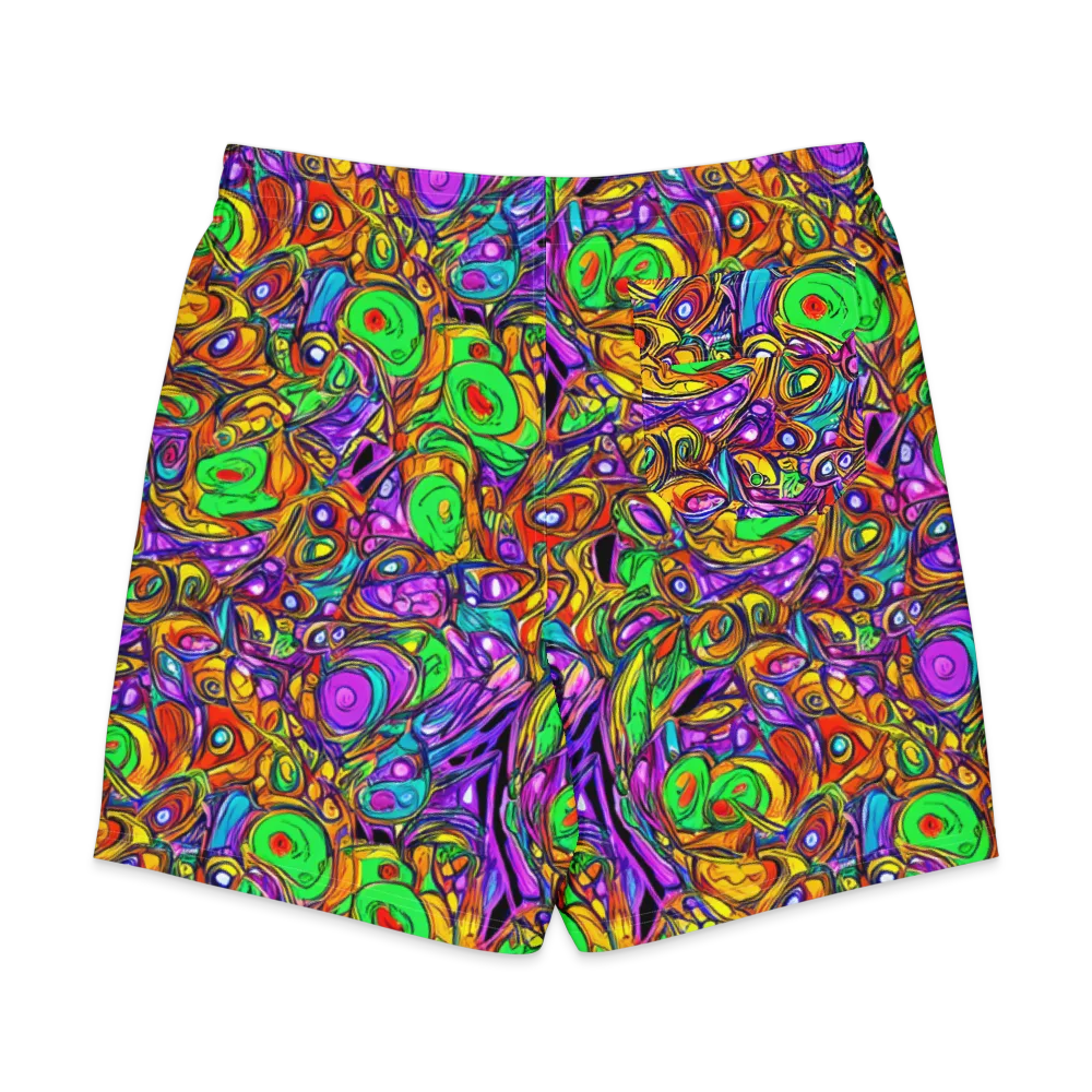 The Vivid Labyrinth on Men's Board Shorts — Back