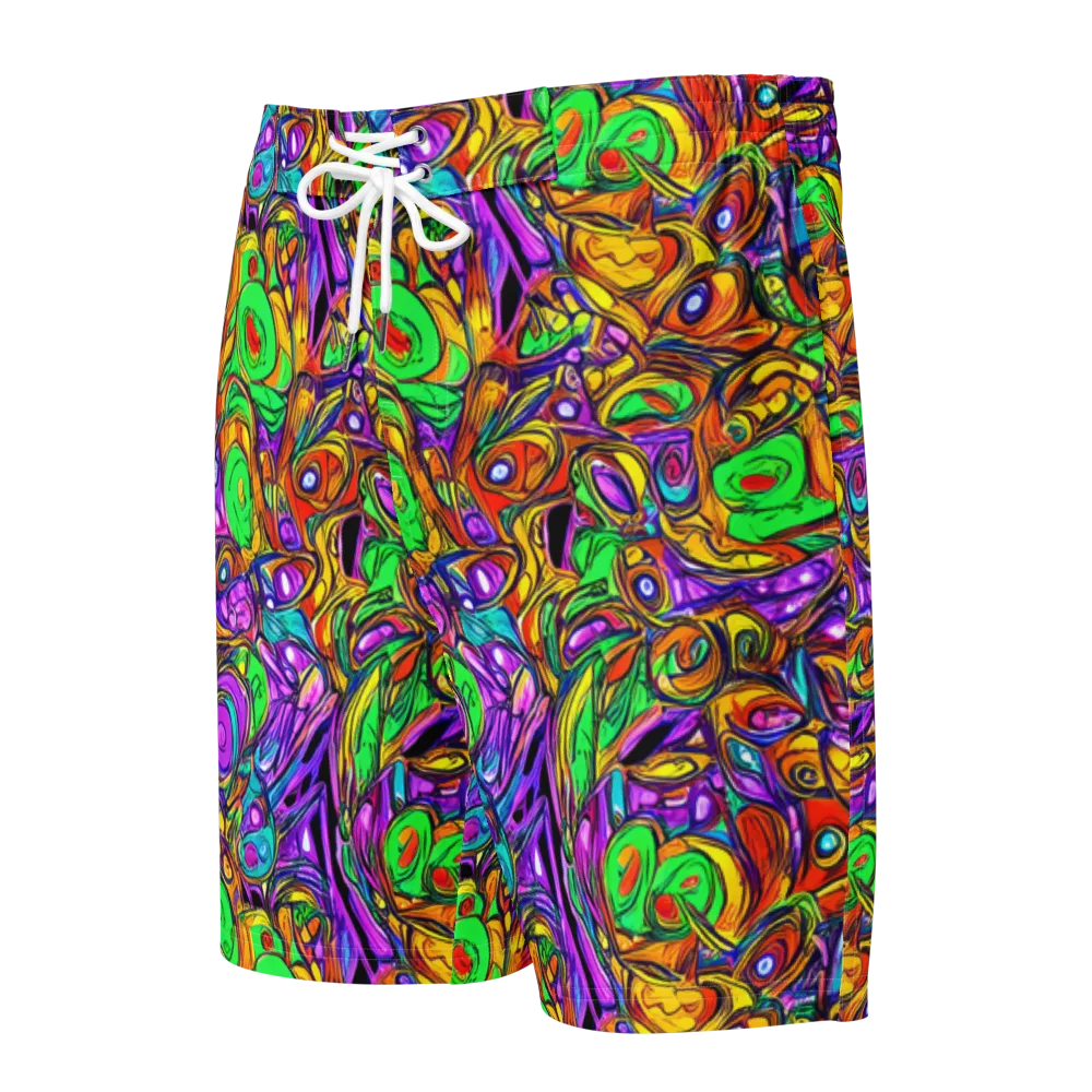 The Vivid Labyrinth on Men's Board Shorts — Front