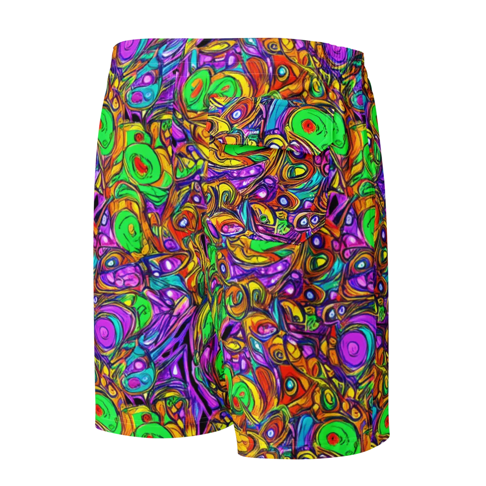 The Vivid Labyrinth on Men's Board Shorts — Back