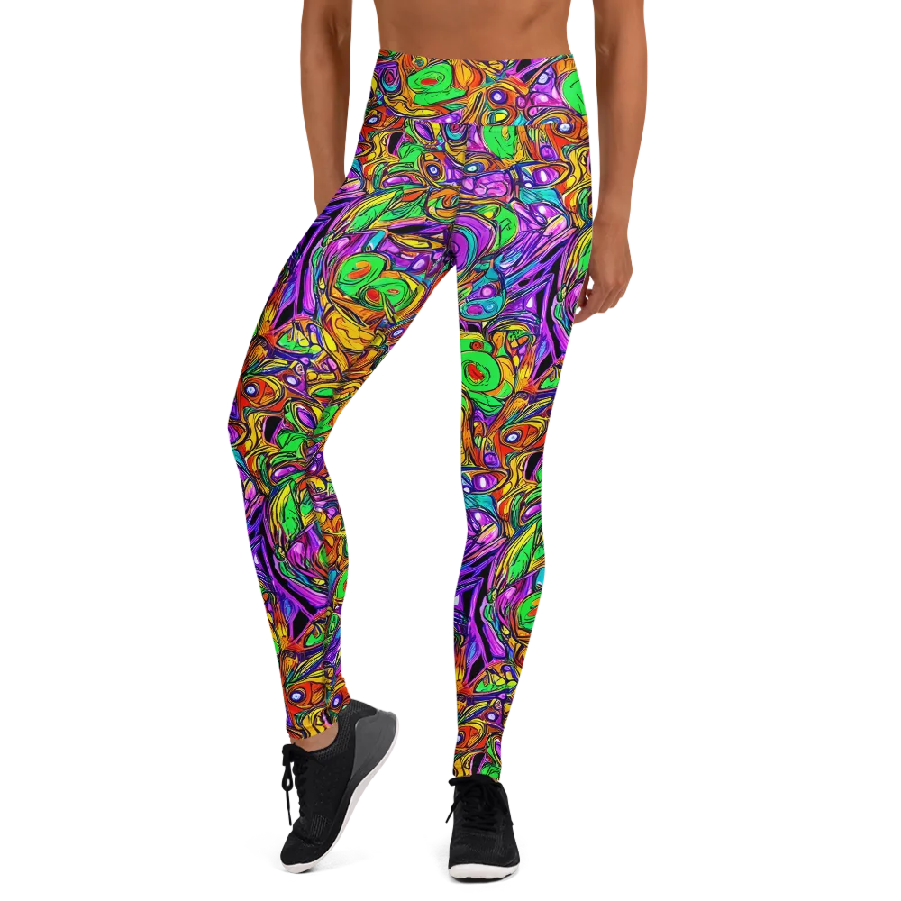 The Vivid Labyrinth on Yoga Leggings — Front