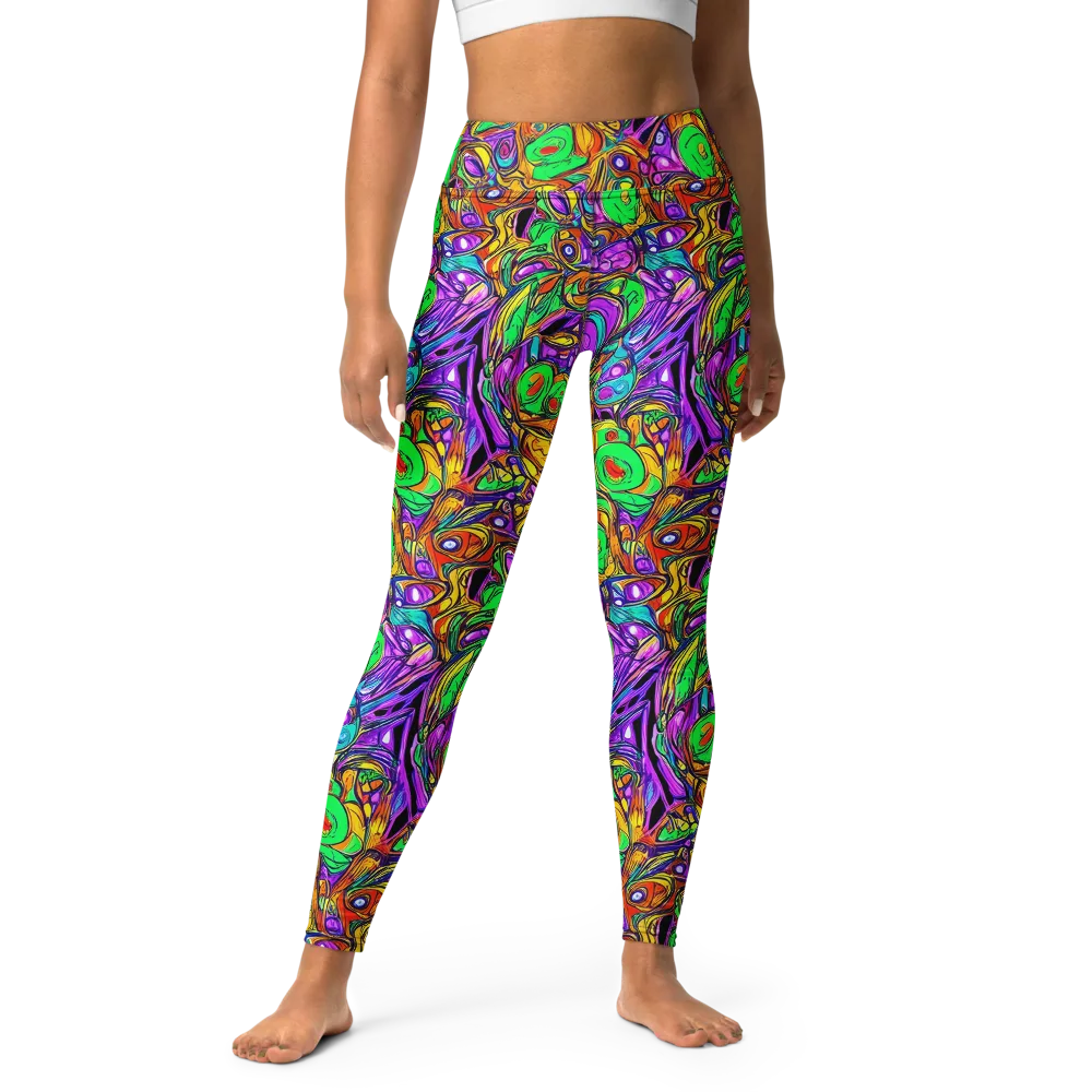 The Vivid Labyrinth on Yoga Leggings — Front