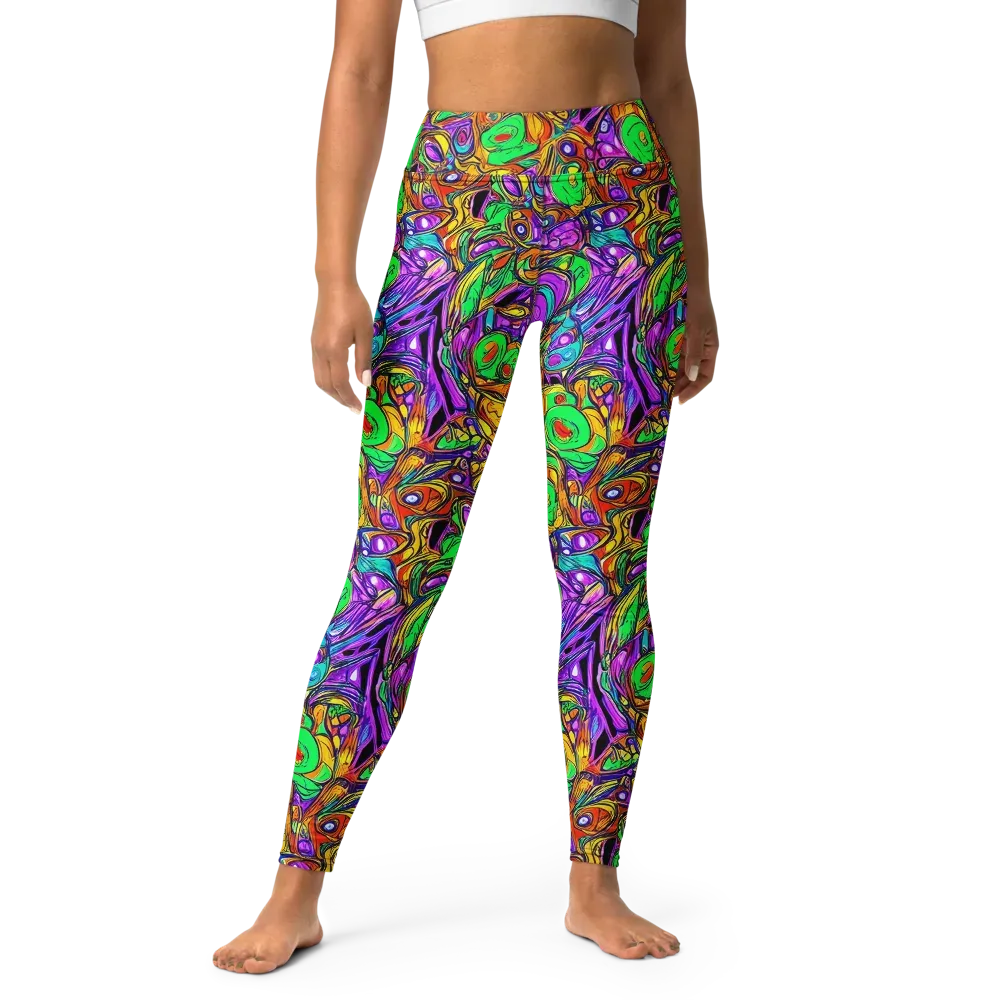 The Vivid Labyrinth on Yoga Leggings — Front
