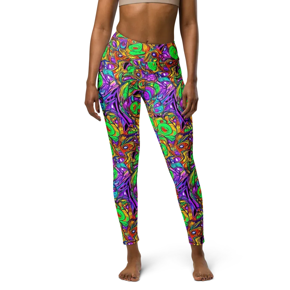 The Vivid Labyrinth on Yoga Leggings — Front