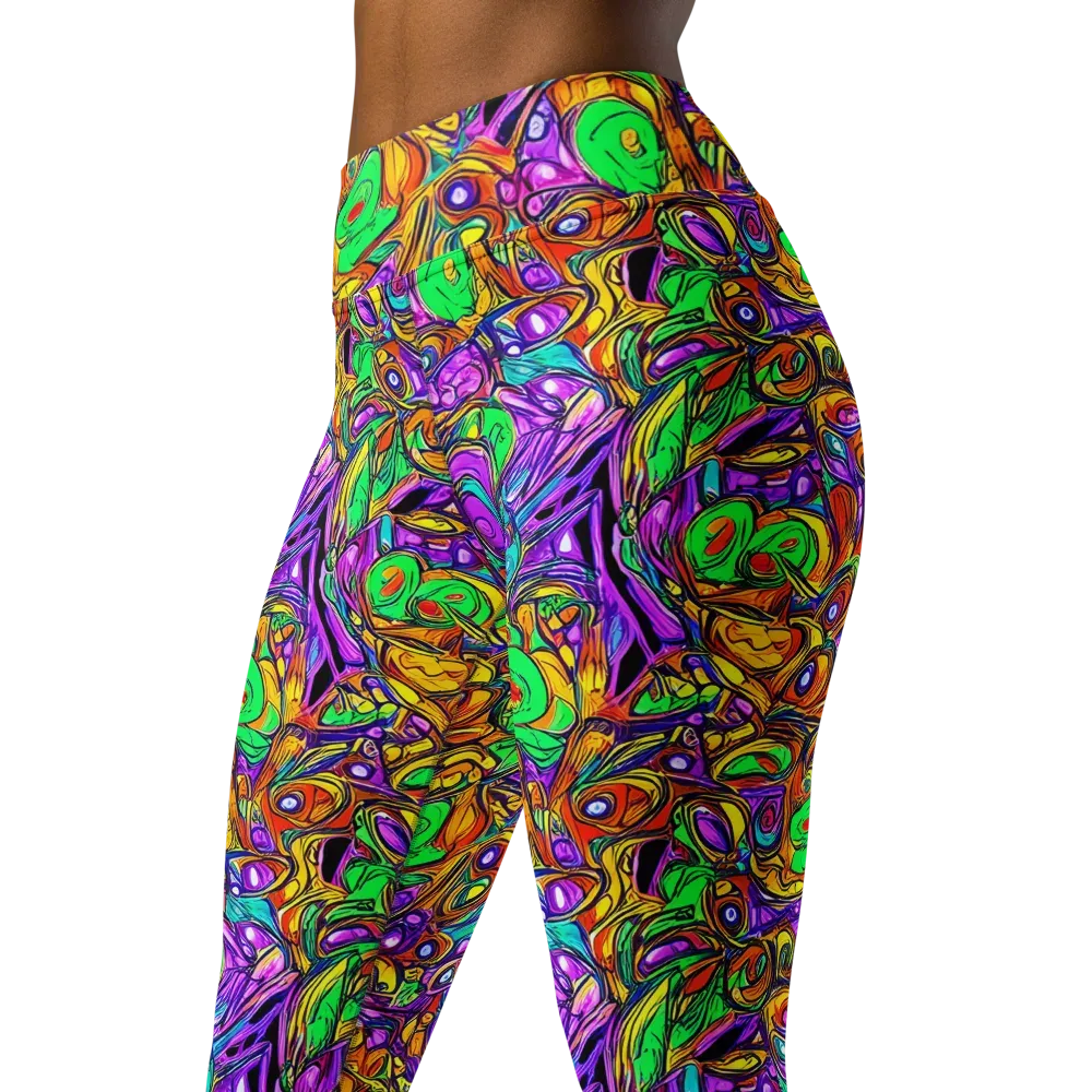 The Vivid Labyrinth on Yoga Leggings — Left Front