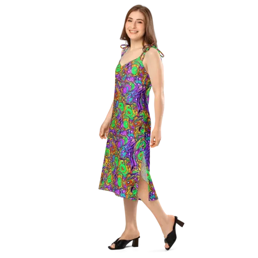 The Vivid Labyrinth on a Slip Dress