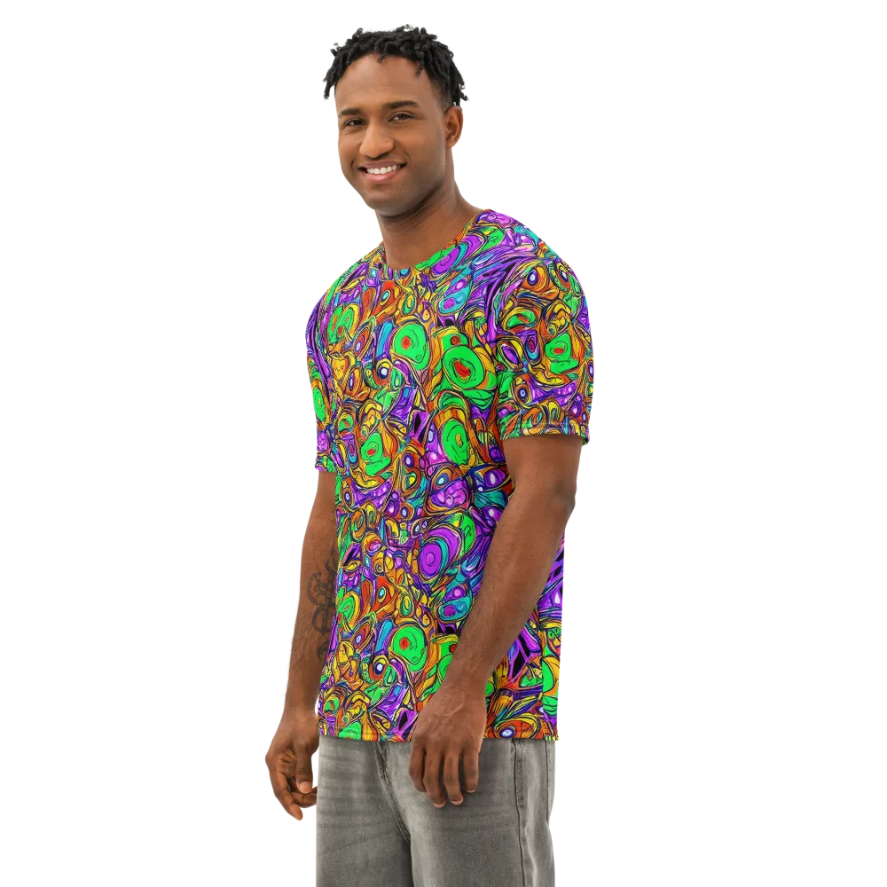 The Vivid Labyrinth on Men's Cotton Crew Neck T-Shirt — Left Front