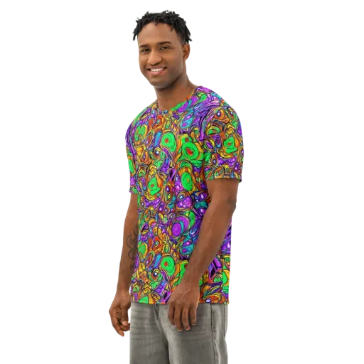 The Vivid Labyrinth on a Men's Cotton Crew Neck T-Shirt
