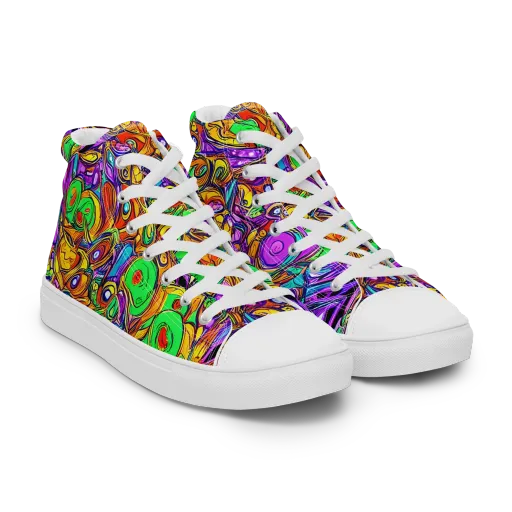 The Vivid Labyrinth on a Men's High Top Canvas Shoes